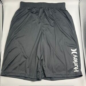 Hurley Boy's Gray Athletic Elastic Waist Casual Gym Workout Shorts Size XL